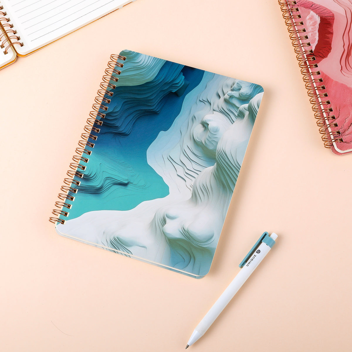 Spiral Notebook for Women, 8.25" x 6.25" Journal with Durable Hardcover and 160 Lined Pages with Large Pockets - Perfect to Stay Organized and Boost Productivity at Work or School