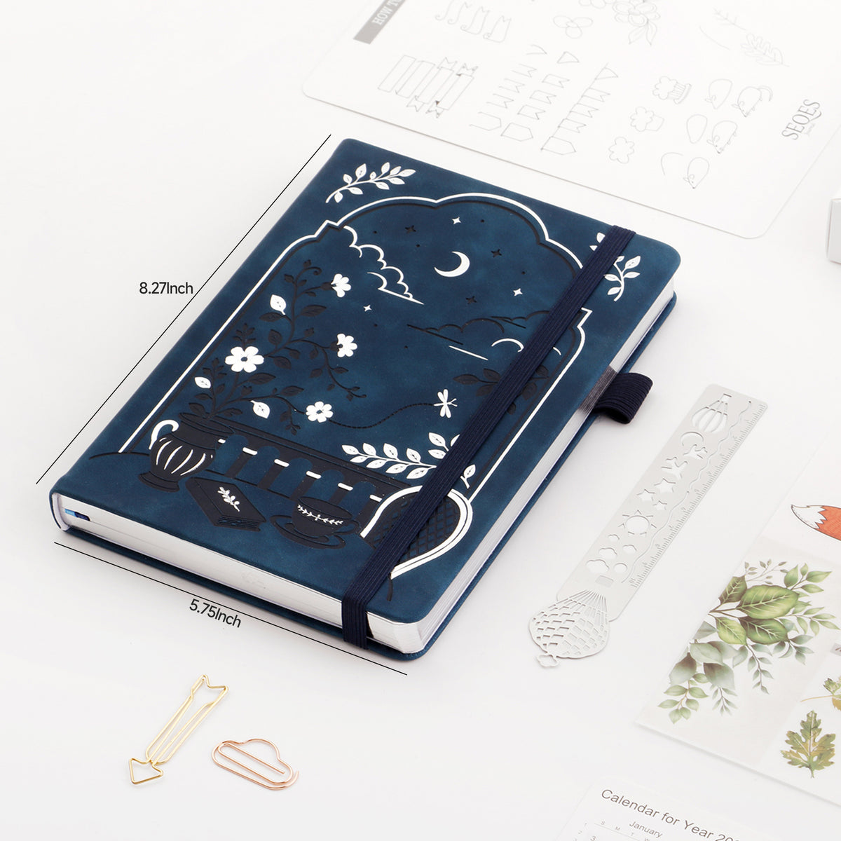 A5 Bullet Journal | 160gsm Bleedproof Dot Grid - Moonlit Balcony